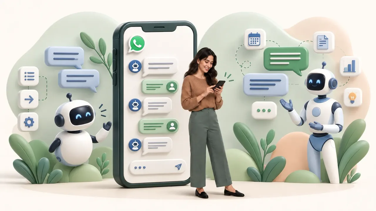 Comparación visual entre un chatbot para WhatsApp y un agente con inteligencia artificial